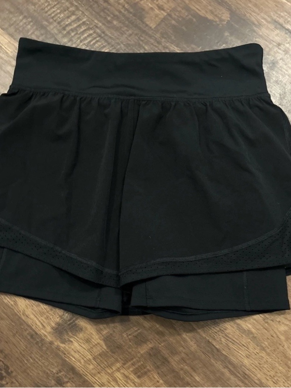 SPANX Black Athletic Skort with Built-In Shorts